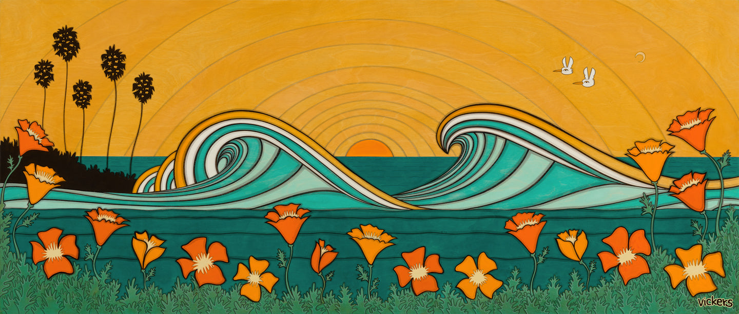 Waves and Poppy • Print – Joe Vickers Art