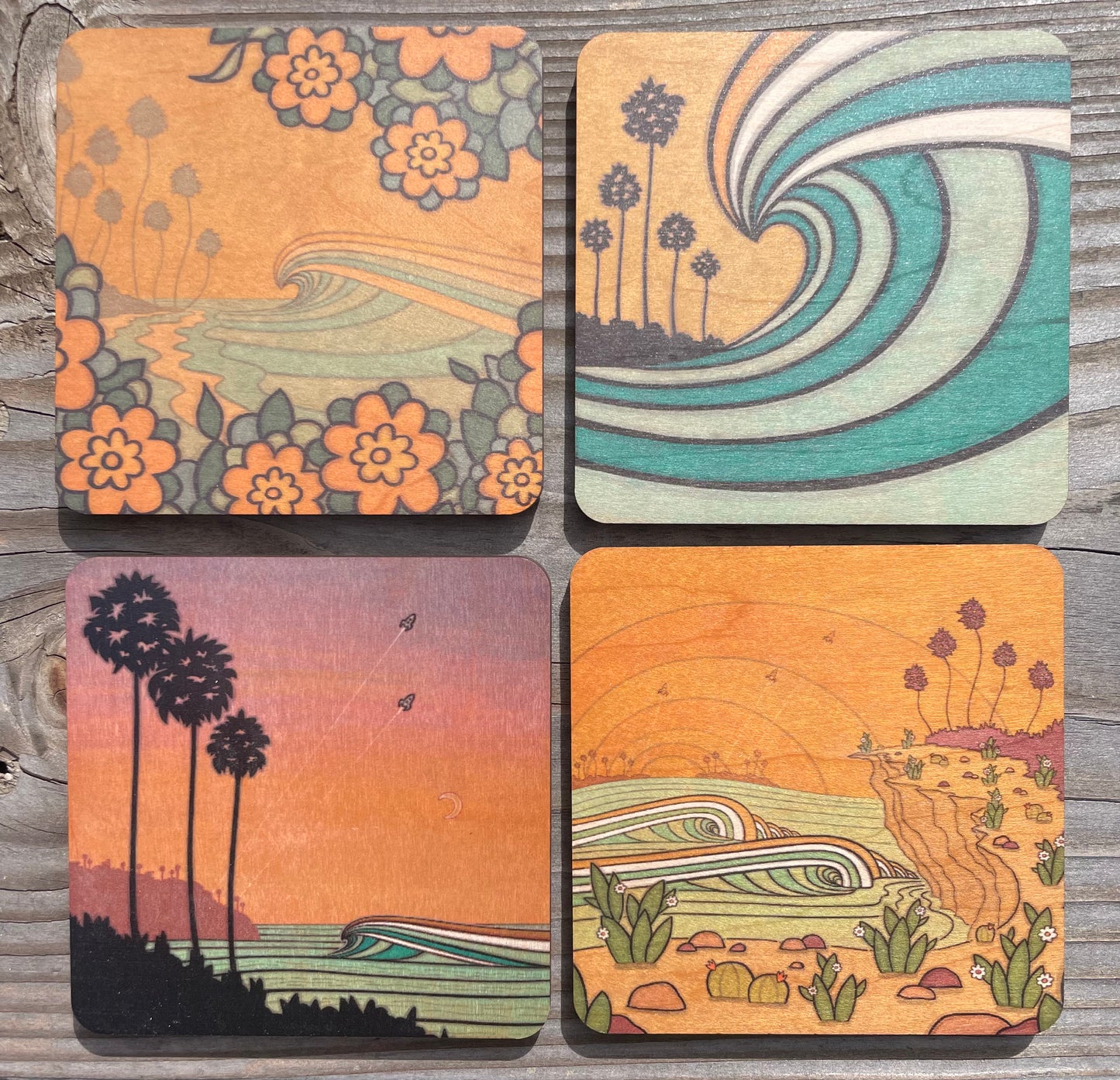 Wooden Coaster Set
