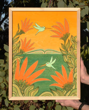 Hummingbirds and Wave - Original Art