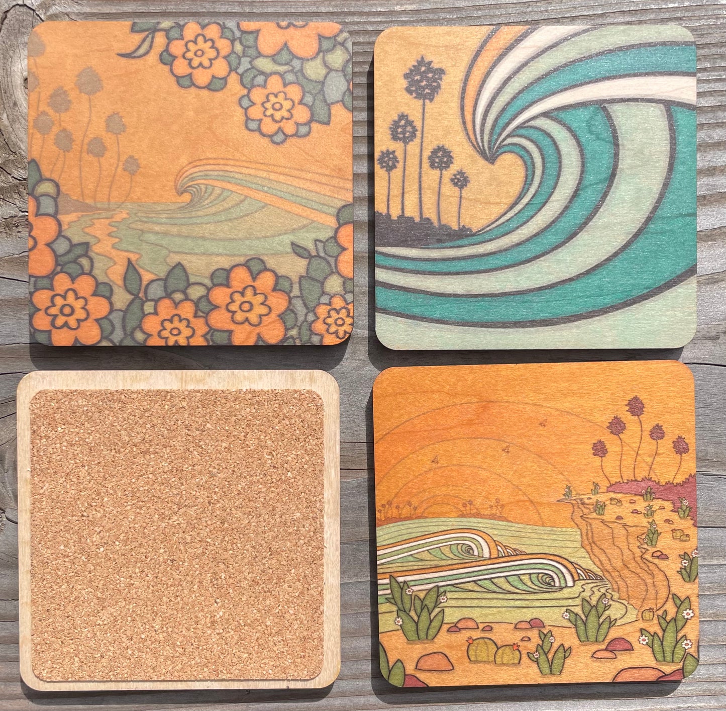 Wooden Coaster Set