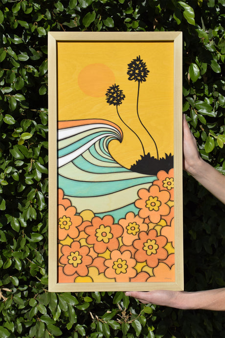 Wave and Flowers • Original Art